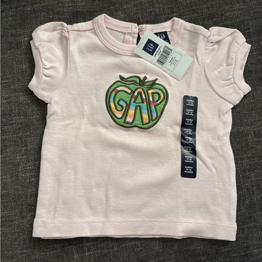 NWT BABY GAP Light Pink Apple Logo Tee